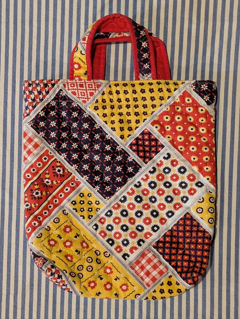 Vintage Now! Designs San Francisco Quilted Patchwork Tote Bag 1970s